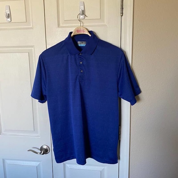 PGA Polo Shirt Men's XL Blue Short Sleeve Logo Polo Top - Picture 1 of 8